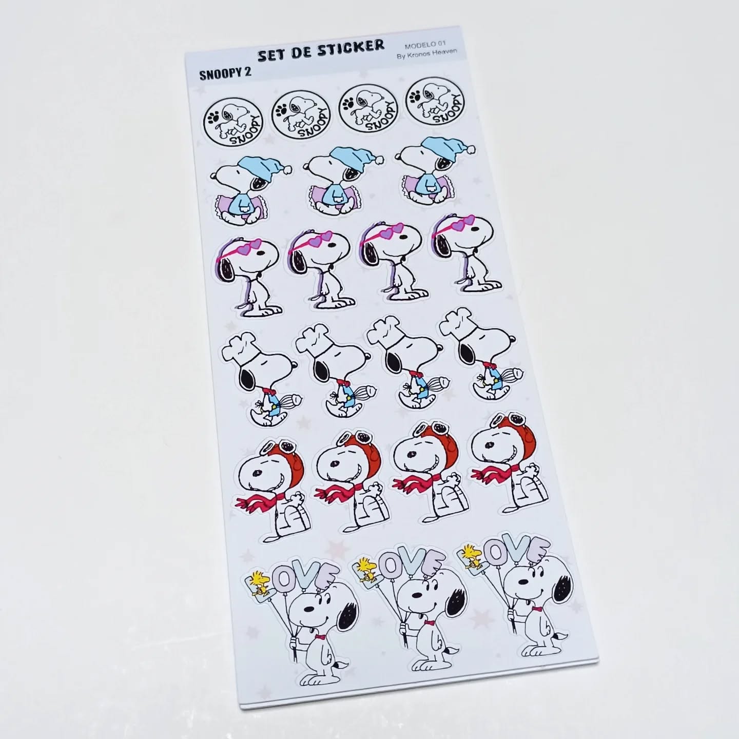Set Sticker Alargado Snoopy 02