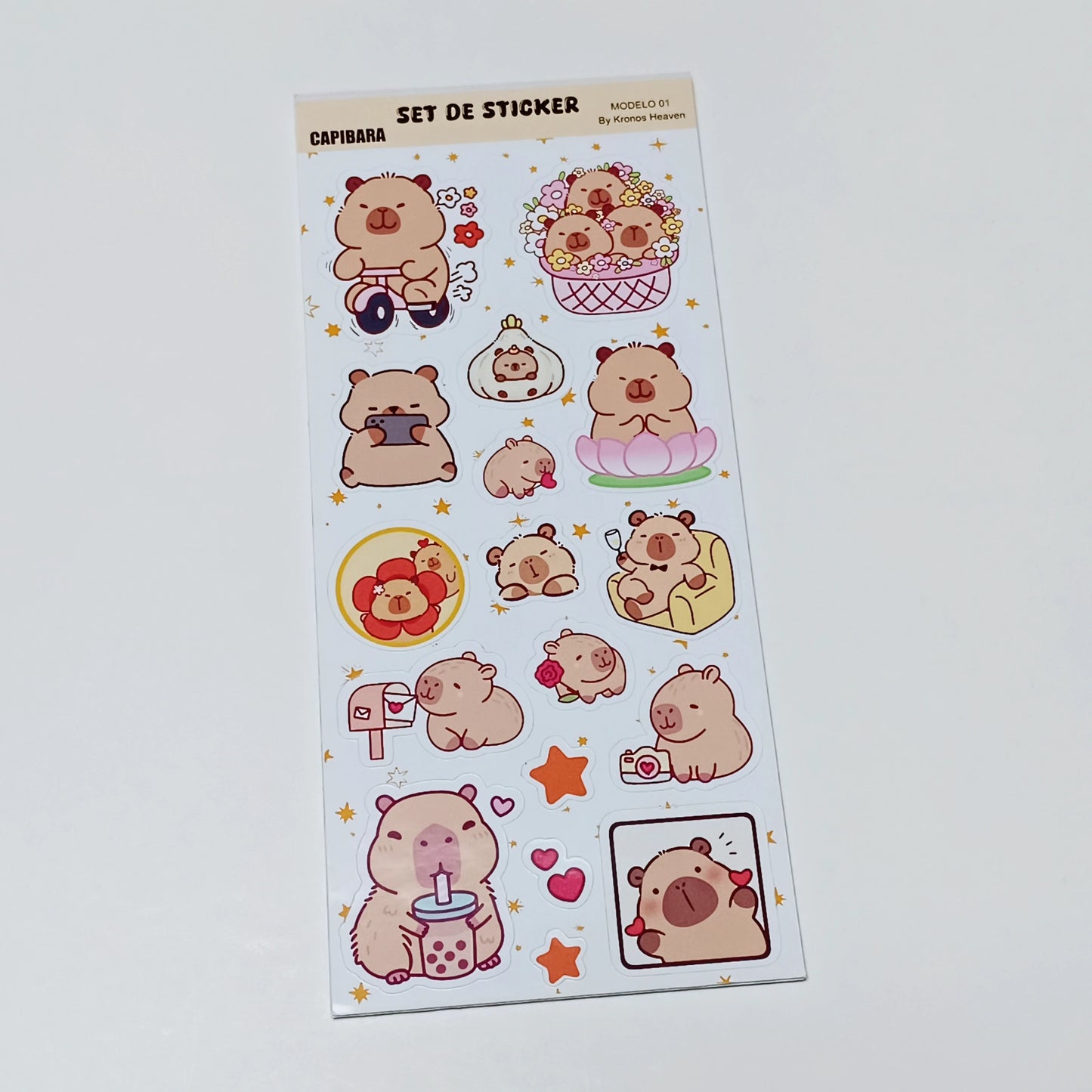 Set Sticker Alargado Capibara