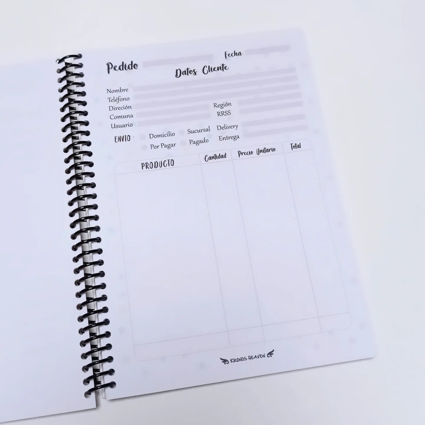 Planner Pedidos Básico Diseño 01