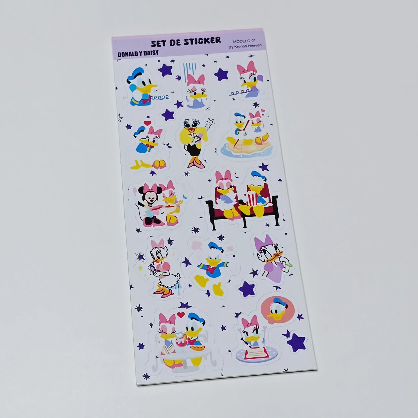 Set Sticker Alargado Donald y Daisy