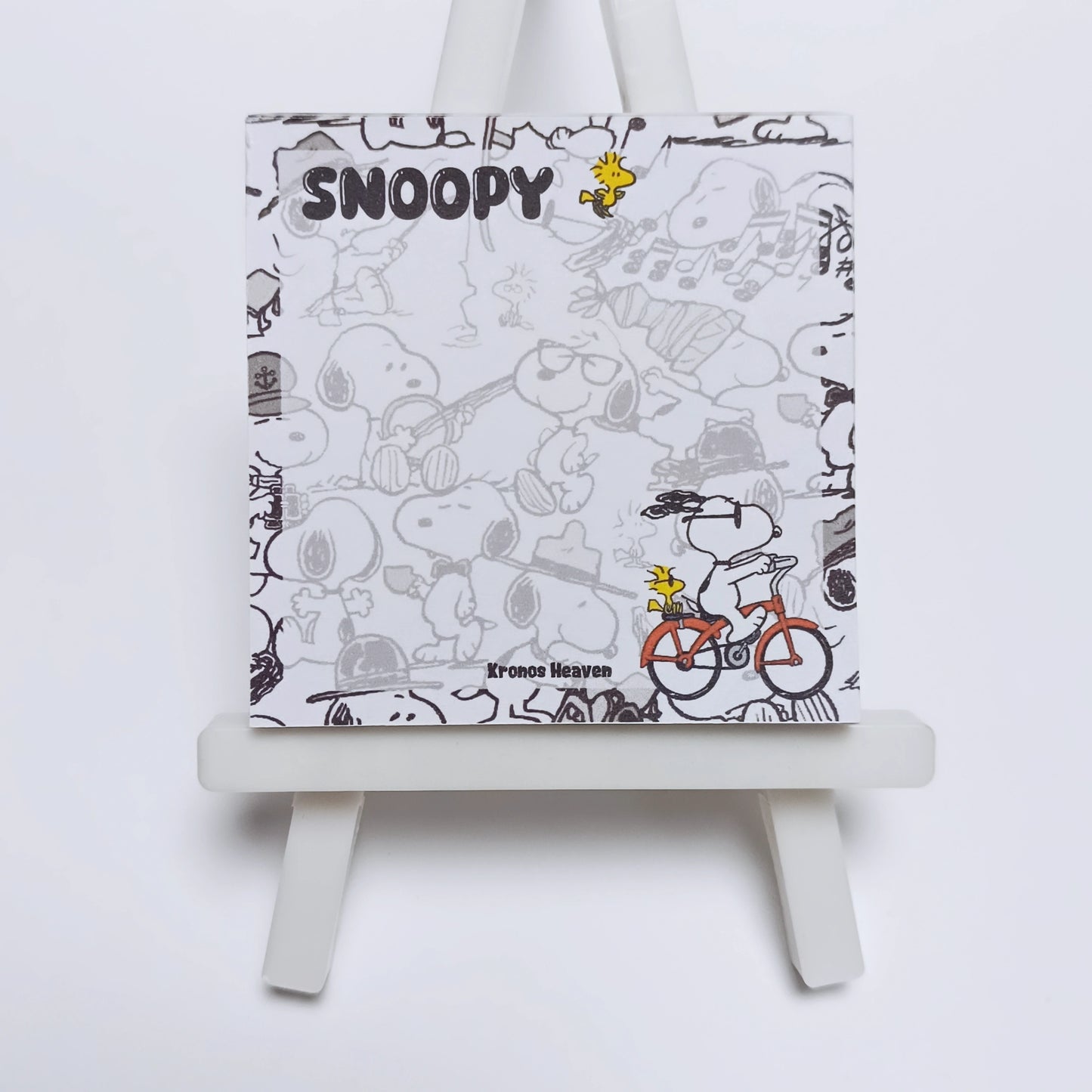 Memo Cuadrado Snoopy Bicicleta
