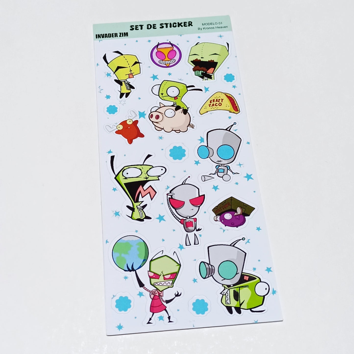 Set Sticker Alargado Invasor ZIM