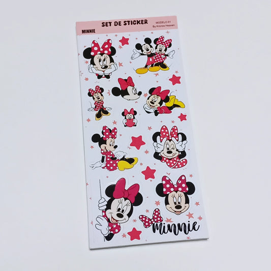 Set Sticker Alargado Minnie