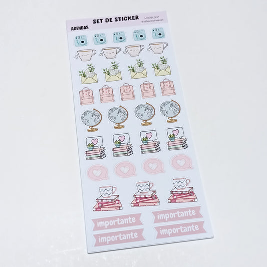 Set Sticker Alargado Agendas 01