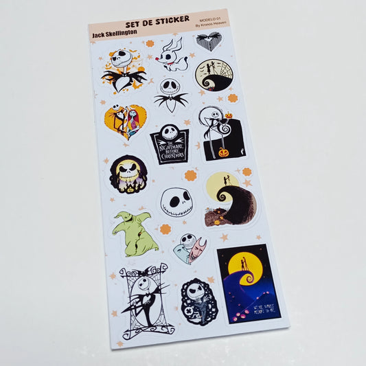 Set Sticker Alargado Jack Skellington 01