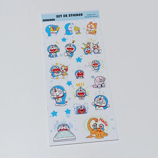Set Sticker Alargado Doraemon
