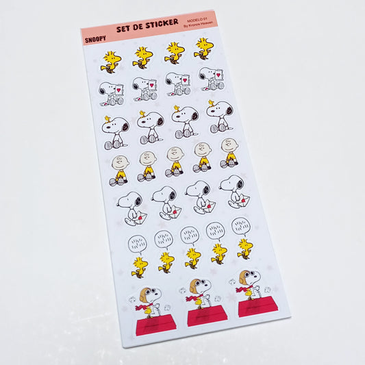 Set Sticker Alargado Snoopy 01