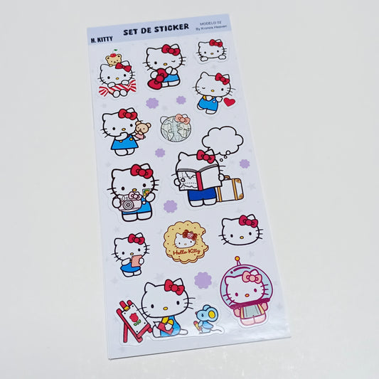 Set Sticker Alargado Kitty 02
