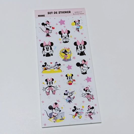 Set Sticker Alargado Minnie