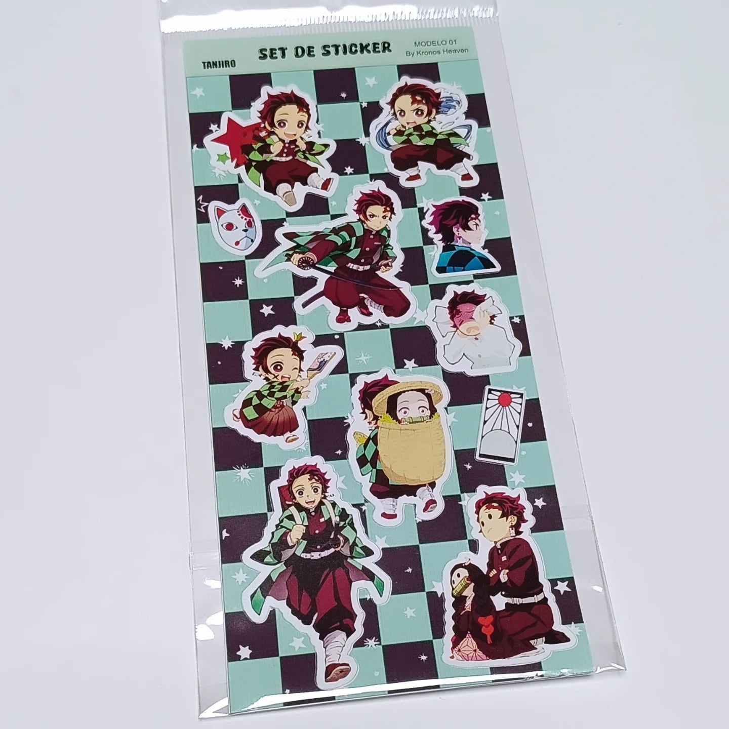 Set Stickers Alargados Tanjiro