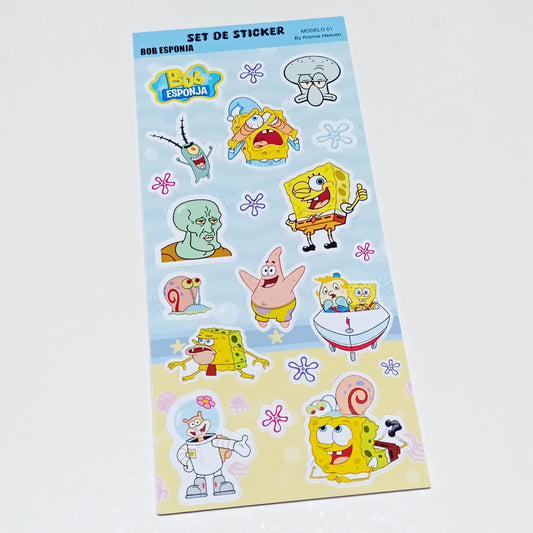 Set Sticker Alargado Bob Esponja